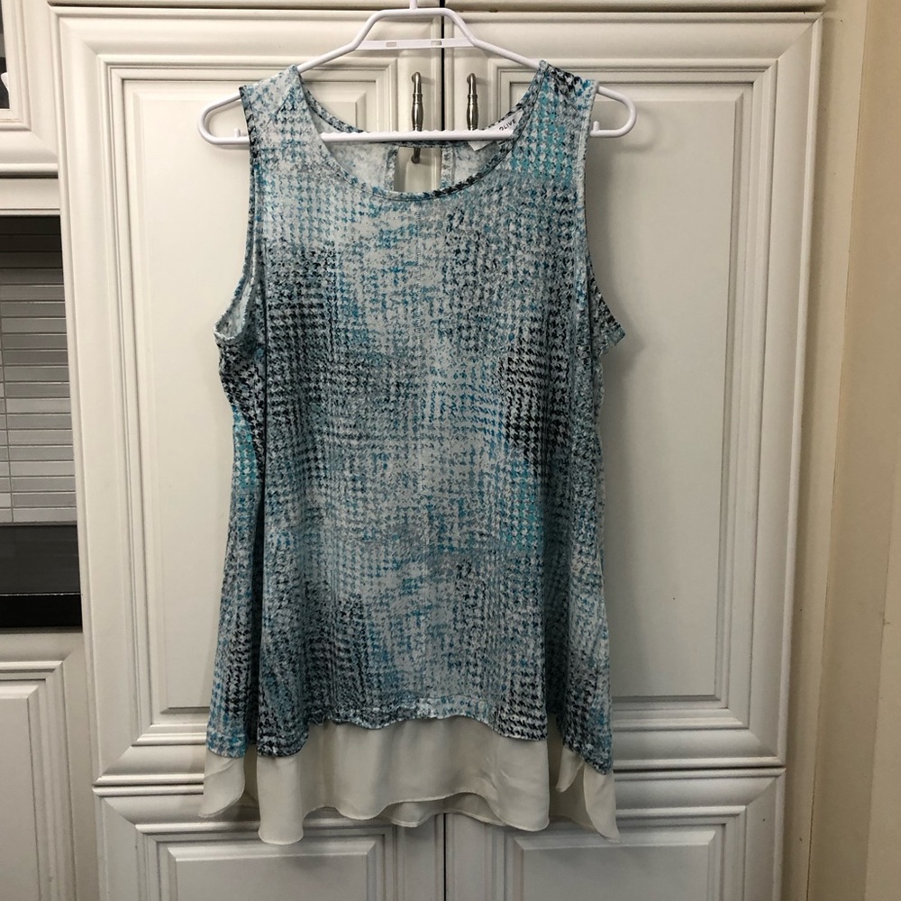 SIZE 1X - Rose + Olive ladies tanktop